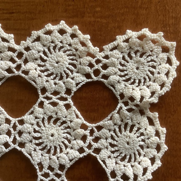 Handmade Crocheted 14” Square Doily - Picture 2 of 10